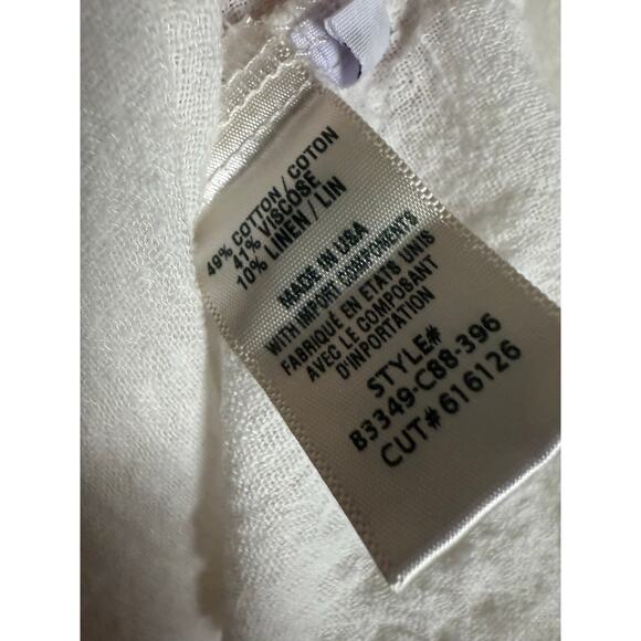 Bella Dahl White 2 Piece Side Slit Tie Front Wide Leg Coastal Beach Pant Top Set - Picture 11 of 11